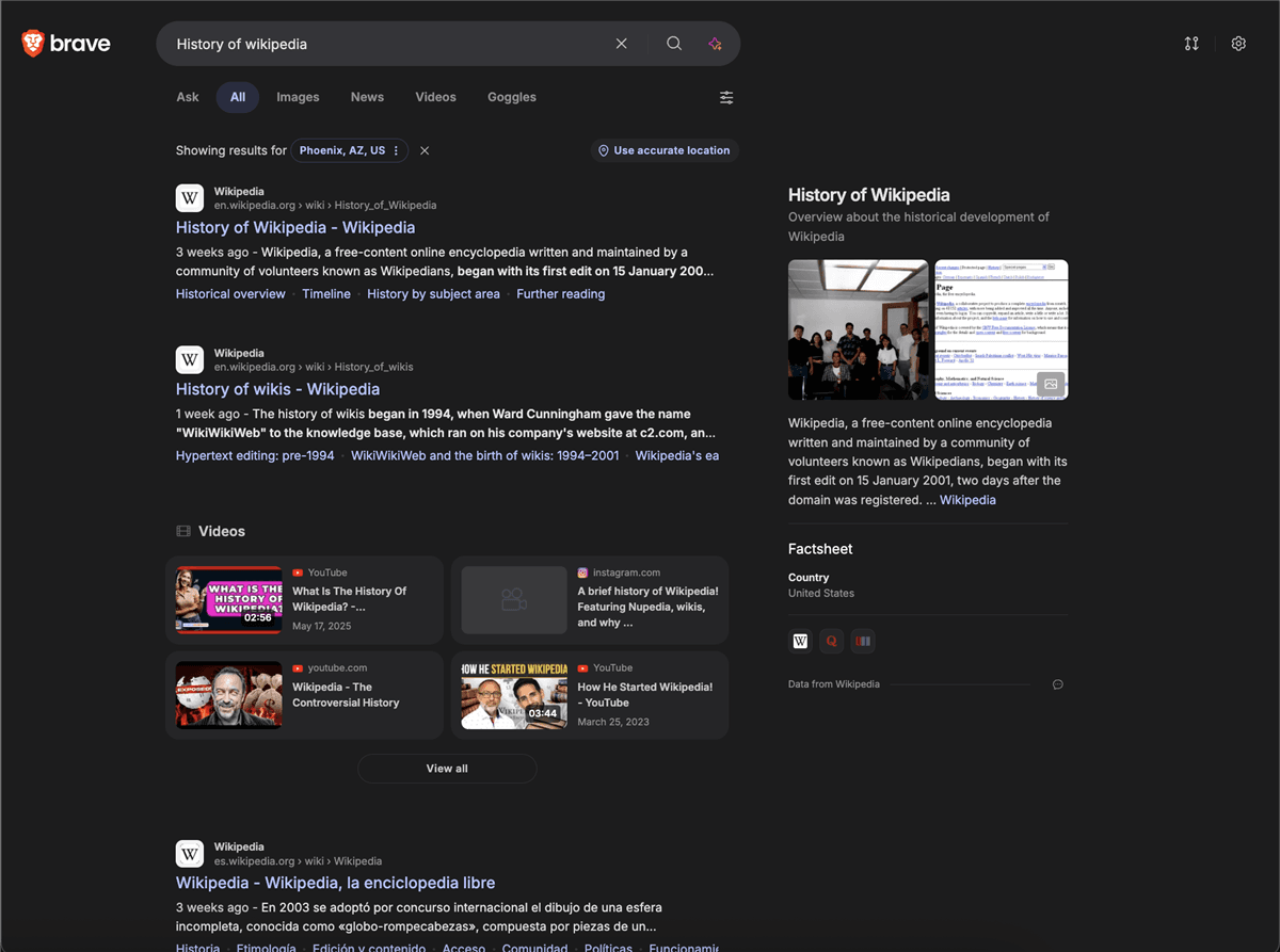 Search results example used to compare optimize content for chatgpt and traditional SERP workflows